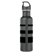 Bouteille D'eau En Acier Inoxydable Nom ou initiaux et bandes de tissage modernes (Dos)