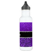 Bouteille D'eau En Acier Inoxydable Nom personnalisé leopard violet indigo violet part (Droite)