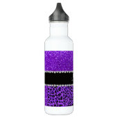 Bouteille D'eau En Acier Inoxydable Nom personnalisé leopard violet indigo violet part (Gauche)