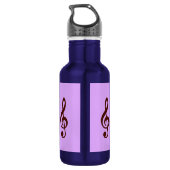 Bouteille D'eau En Acier Inoxydable Note musicale violette (Dos)