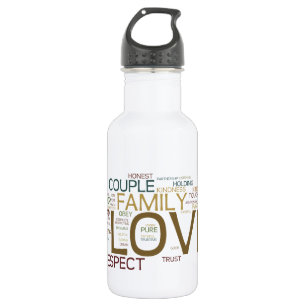 Bouteille D'eau En Acier Inoxydable Nuage de mot de mariage