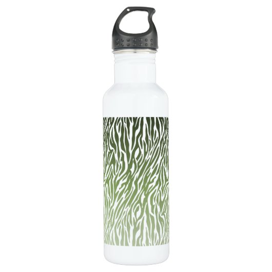 Bouteille D'eau En Acier Inoxydable Ombre d'impression Wild Green Zebra (Devant)