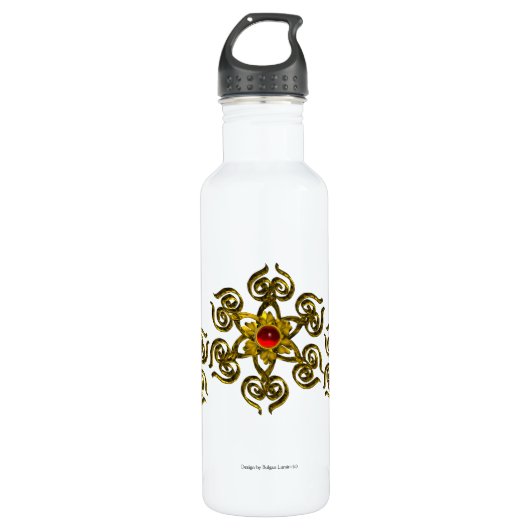 Bouteille D'eau En Acier Inoxydable OR ROSE RUBY, Blanc (Devant)
