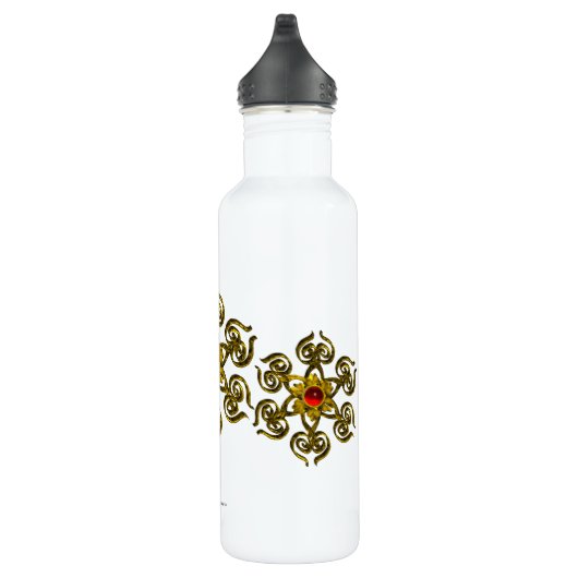 Bouteille D'eau En Acier Inoxydable OR ROSE RUBY, Blanc (Droite)