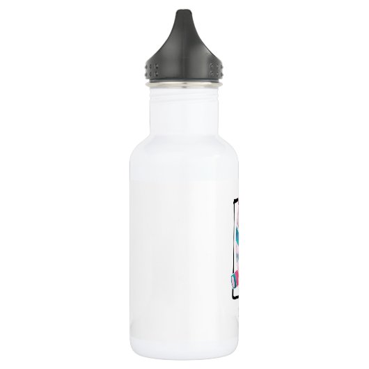 Bouteille D'eau En Acier Inoxydable Ours d'aquarelle mignonne portant une couronne (Gauche)