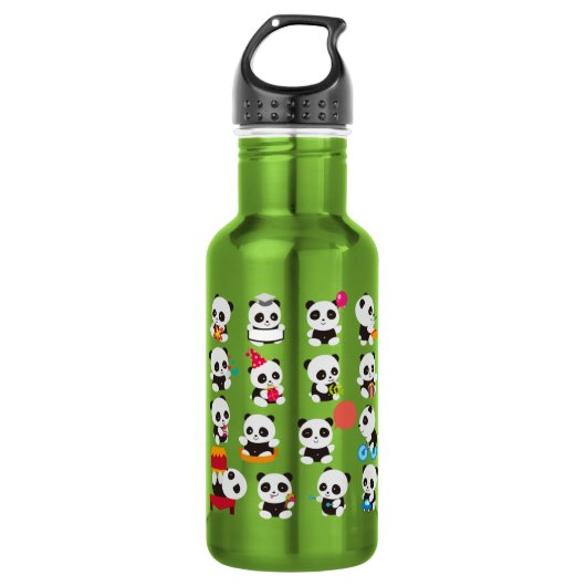 Bouteille d'eau en acier inoxydable Panda Design (Devant)