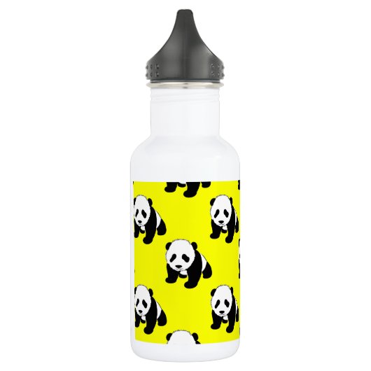 Bouteille D'eau En Acier Inoxydable Panda mignonne ; Jaune néon, noir et blanc (Gauche)