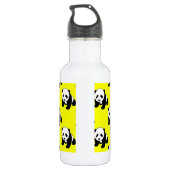 Bouteille D'eau En Acier Inoxydable Panda mignonne ; Jaune néon, noir et blanc (Dos)