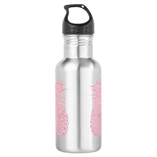 Bouteille D'eau En Acier Inoxydable parties scintillant rose look ananas (Dos)