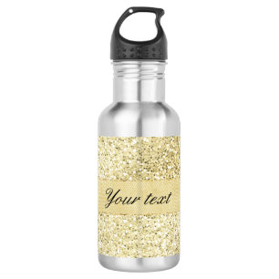 Bouteille D'eau En Acier Inoxydable Parties scintillantes de fantaisie d'or de Faux