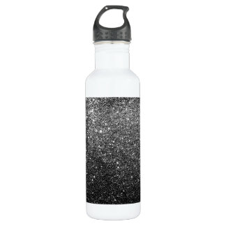 Bouteille D'eau En Acier Inoxydable Parties scintillantes élégantes de noir de Faux