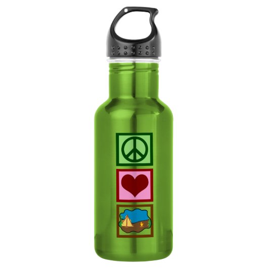 Bouteille D'eau En Acier Inoxydable Peace Love Camping (Devant)