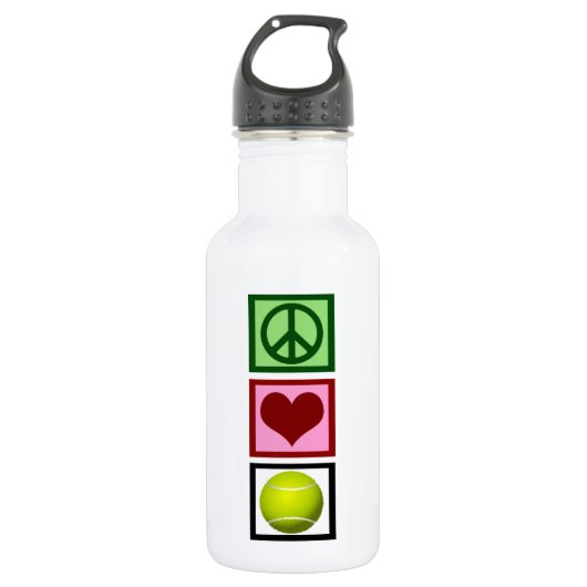 Bouteille D'eau En Acier Inoxydable Peace Love Tennis (Devant)