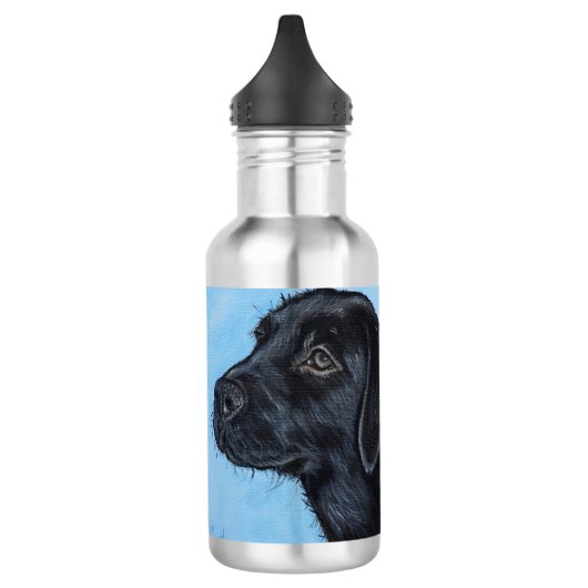 Bouteille D'eau En Acier Inoxydable Peinture de chiot du Labrador noir (Gauche)