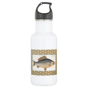 Bouteille D'eau En Acier Inoxydable peinture de pêche de carpe dessin d'eau douce