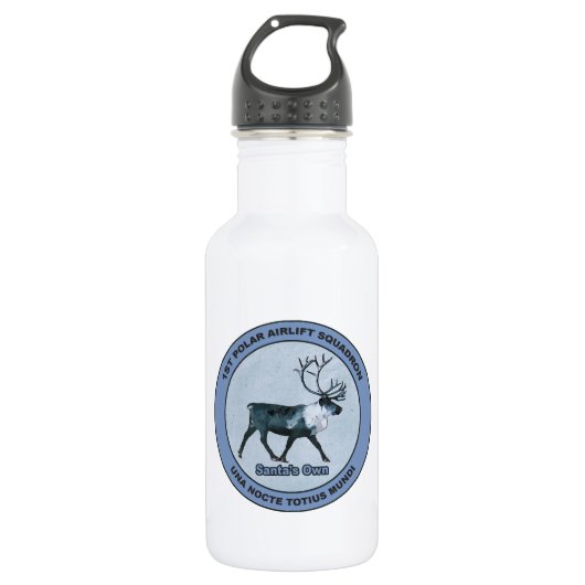 Bouteille D'eau En Acier Inoxydable Père Noël 1er Polar Airlift Sqdn - Subduit (Devant)