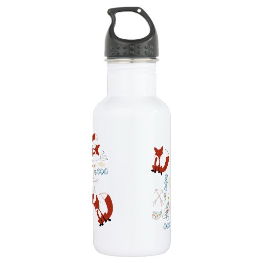 Bouteille D'eau En Acier Inoxydable Personnaliser le Motif Woodland Fox moderne (Dos)