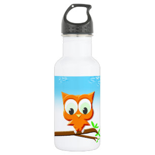 Bouteille D'eau En Acier Inoxydable Petite chouette sur une branche