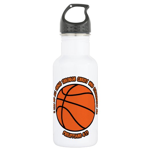 BOUTEILLE D'EAU EN ACIER INOXYDABLE PHIL.413 - BASKET-BALL (Devant)