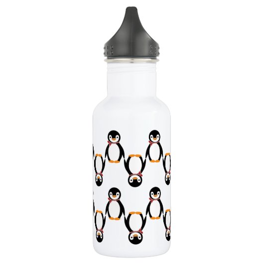 Bouteille D'eau En Acier Inoxydable Pingouin souriant mignon avec écusson (Gauche)