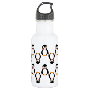 Bouteille D'eau En Acier Inoxydable Pingouin souriant mignon avec écusson