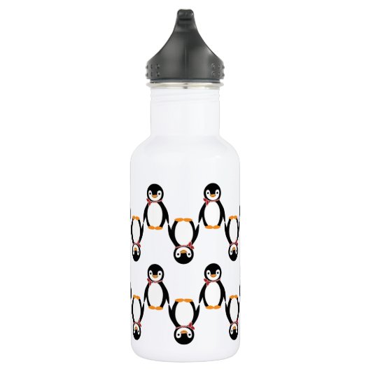 Bouteille D'eau En Acier Inoxydable Pingouin souriant mignon avec écusson (Droite)