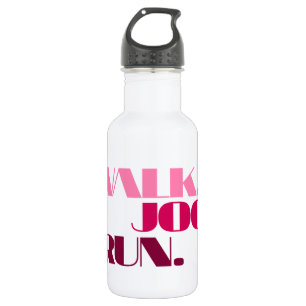 Bouteille D'eau En Acier Inoxydable PINK WALK JOG RUN (police CHUNKY)