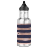 Bouteille D'eau En Acier Inoxydable PixDezines bandes d'or rose faux/réglables (Droite)