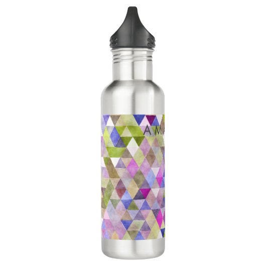 Bouteille D'eau En Acier Inoxydable PixDezines Boho géométrique / Triangles Motif (Gauche)