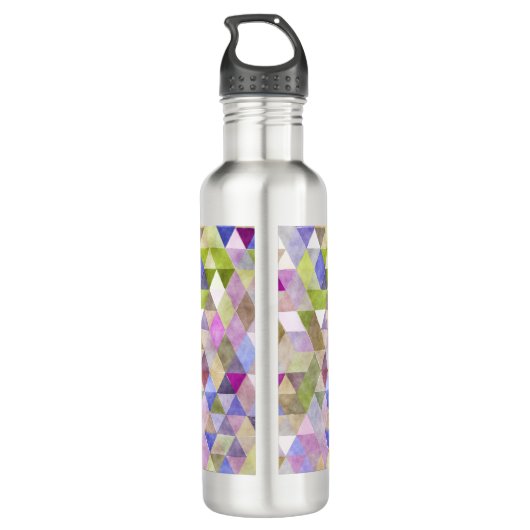Bouteille D'eau En Acier Inoxydable PixDezines Boho géométrique / Triangles Motif (Dos)