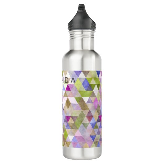 Bouteille D'eau En Acier Inoxydable PixDezines Boho géométrique / Triangles Motif (Droite)