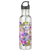 Bouteille D'eau En Acier Inoxydable PixDezines Boho géométrique / Triangles Motif (Devant)