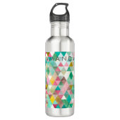 Bouteille D'eau En Acier Inoxydable PixDezines Boho Géométrique / Triangles Motif (Devant)