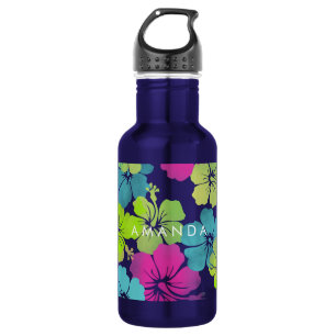 Bouteille D'eau En Acier Inoxydable PixDezines rétro hibiscus
