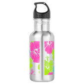 Bouteille D'eau En Acier Inoxydable PixDezines rétro hibiscus (Dos)