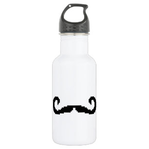 Bouteille D'eau En Acier Inoxydable Poignée de 8 bits Pixel Moustache