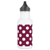 Bouteille D'eau En Acier Inoxydable Pois blancs en Bourgogne (Droite)