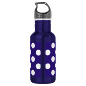 Bouteille D'eau En Acier Inoxydable Pois blancs sur bleu foncé (Dos)
