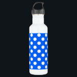Bouteille D'eau En Acier Inoxydable Pois blancs sur bleu royal<br><div class="desc">Pois blancs sur bleu royal</div>