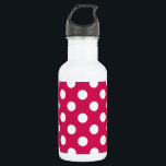 Bouteille D'eau En Acier Inoxydable Pois blancs sur cerise<br><div class="desc">Pois blancs sur cerise</div>