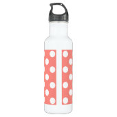 Bouteille D'eau En Acier Inoxydable Pois blancs sur la pêche (Dos)