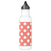 Bouteille D'eau En Acier Inoxydable Pois blancs sur la pêche (Gauche)