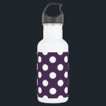 Bouteille D'eau En Acier Inoxydable Pois blancs sur prune violette<br><div class="desc">Pois blancs sur prune violette</div>