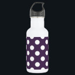 Bouteille D'eau En Acier Inoxydable Pois blancs sur prune violette<br><div class="desc">Pois blancs sur prune violette</div>