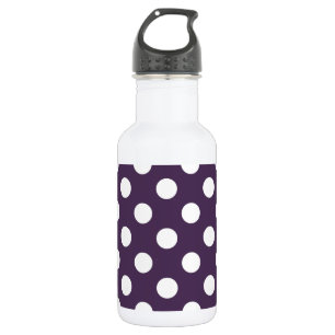 Bouteille D'eau En Acier Inoxydable Pois blancs sur prune violette