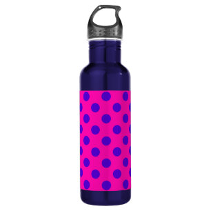 Bouteille D'eau En Acier Inoxydable Pois bleus sur fuchsia
