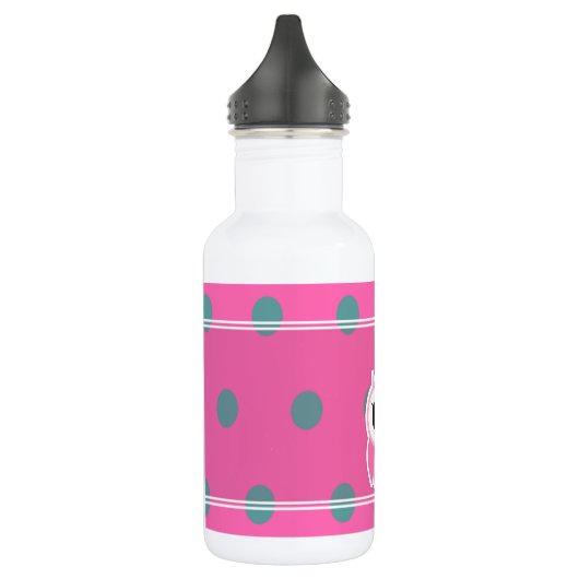 Bouteille D'eau En Acier Inoxydable Pois cool tendance avec chouette personnalisation (Gauche)