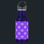 Bouteille D'eau En Acier Inoxydable Pois Lilac sur periwinkle<br><div class="desc">Pois Lilac sur periwinkle</div>