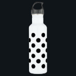 Bouteille D'eau En Acier Inoxydable Pois noirs en blanc<br><div class="desc">Pois noirs en blanc</div>