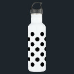 Bouteille D'eau En Acier Inoxydable Pois noirs en blanc<br><div class="desc">Pois noirs en blanc</div>